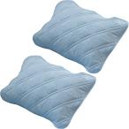 枕パッド 2枚組 接触冷感 Qmax0.38 抗菌防臭 吸放湿 洗える リバーシブル ブルー (ブルー)