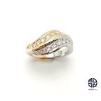 AQUASCUTUM アクアスキュータム K18 PT900 コンビ ダイヤモンド リング 指輪 14号