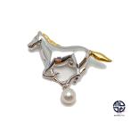 MIKIMOTO ミキモト SV シルバー アコヤパール ペガサス ブローチ