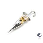 MIKIMOTO ミキモト SV シルバー K18 18金イエローゴールド アコヤパール 3P 真珠 傘 カサ ブローチ アクセサリー