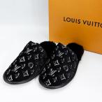 [ новый товар не использовался товар ]LV Louis Vuitton сладкий линия bell спальное место салон обувь черный 41-42cm тапочки бесплатная доставка!!