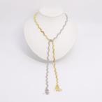 K18 печать длинный колье бахрома застежка нет примерно 80cm примерно 33.5g золотой Gold аксессуары necklace gold accessory б/у бесплатная доставка!!