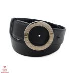ショッピングブルガリ ブルガリ ブルガリブルガリ ベルト 38195 レザー ブラック×シルバー金具 【丸万質舗】