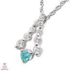 パライバトルマリン ダイヤモンドネックレス Pt900 Pt850 パライバトルマリン 0.297ct ダイヤ 0.65ct プラチナt 【丸万質舗】