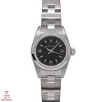 ROLEX ロレックス オイスターパーペチュアル レディース 76080 自動巻き SS ブラック 【丸万質舗】