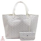GOYARD ゴヤール サンルイGM MAE020244 PVC×レザー ホワイト×シルバー金具 【丸万質舗】