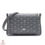 ショッピングゴヤール GOYARD ゴヤール プリュメ ポーチウォレット PLUMETPMLTY51CL51P PVC×レザー グレー×シルバー金具 【丸万質舗】