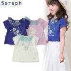 Seraph セラフ 箔ptシフォンフリル袖Tシャツ S307016 4014552 子供服 女の子 キッズ ベビー ジュニア 半袖