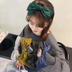 カチューシャ リボン ヘアバンド 黒 赤 ターバン 髪飾り 髪留め ヘアアクセサリー 緑 イエロー