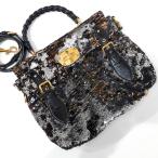 ミュウミュウ miumiu スパンコールバッグ レザー ショルダーバッグ/ハンドバッグ 2wayバッグ ブラック×シルバー×ゴールド 中古