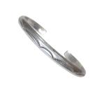 シルバー製バングル インディアンジュエリー ナバホ スタンプ TAHE STERLING 27.6g メンズ 中古