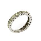 <約13号/美品> ハーフサークル ダイヤモンド リング プラチナ Pt900 ダイヤ17石 1.00ct 指輪 ハーフエタニティリング 中古