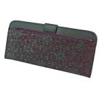 ショッピングクレマチス 印伝 甲州印伝 印傳屋 上原勇七 財布 長財布 印伝財布 薄型財布 2107 クレマチス 紫地×黒漆 鹿革 本革 レザー 薄い スリム 花柄 ブランド YM01