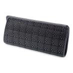 印伝 甲州印伝 印傳屋 上原勇七 メガネケース メガネ入れ 4203 変わり市松 黒地×黒漆 鹿革  ...