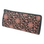 印伝 甲州印伝 印傳屋 上原勇七 メガネケース メガネ入れ 4203 クレマチス 黒地×ピンク漆 鹿革 本革 レザー 花柄 ブランド 冬ギフト クリスマス 贈り物 YM01