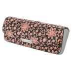 印伝 甲州印伝 印傳屋 上原勇七 メガネケース メガネ入れ 4206 クレマチス 黒地×ピンク漆 鹿 ...