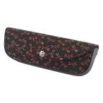 印伝 甲州印伝 印傳屋 上原勇七 メガネケース メガネ入れ 4210 とんぼ 黒地×赤漆 鹿革 本革 ...