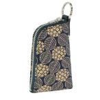 印伝 甲州印伝 印傳屋 上原勇七 キーケース キーホルダー 4707 あじさい 紫陽花 紺地×白漆 鹿革 本革 レザー 花柄 ブランド 冬ギフト クリスマス 贈り物 YM02