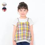 【子供服】 moujonjon (ムージョンジョン) マドラスチェックレイヤード風半袖Tシャツ 80cm〜140cm M42803