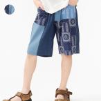 再値下げ 25夏SALE30%OFF価格 子供服 Daddy Oh Daddy (ダディオダディ) バンダナ柄切替デニムハーフパンツ V35115