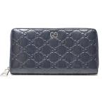 グッチ GUCCI グッチシマ シグネチャー ジップ アラウンド ウォレット 長財布 473928 レザー ネイビー ブランド レディース ユニセックス