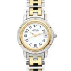 エルメス HERMES クリッパー CL4.220 ホワイト文字盤 レディース腕時計 SS/GP クォーツ 24mm 生産終了モデル ブランド ウォッチ 女性