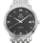 美品 オメガ OMEGA デ・ヴィル プレステージ ブラック文字盤 自動巻き メンズ腕時計 中古 正規品 SS 生産終了 ウォッチ 男性 プレゼント