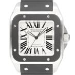カルティエ Cartier サントス100 LM W20121U2 SS/ラバー 41mm ホワイト文字盤 自動巻き メンズ腕時計 中古 プレゼント