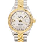 ロレックス ROLEX デイトジャスト DATEJUST 279173G 自動巻き 28mm レディース腕時計 シルバー文字盤 スター IX ダイヤ SS/YG  中古
