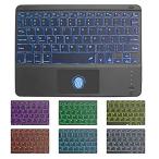 Bluetoothキーボード タッチパッド付 7色バックライト搭載 USB充電 極薄 タブレットキーボード 汎用 軽量 携帯便利 コンパクト