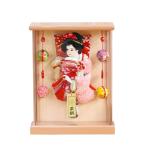 羽子板 お祝い 初正月 7号 壁掛け 額飾り 日和 正絹 パールピンク塗り 鞠二連つるし付き アクリルケース ミニ コンパクト