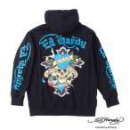 大きいサイズ ＥＤ ＨＡＲＤＹ 裏毛刺繍＆プリントフルジップパーカー ３Ｌ ４Ｌ ５Ｌ ６Ｌ MC846412-73805 ラッピング可