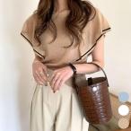 ラッフルスリーブ サマーニット 夏服