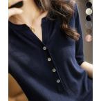 サマーニット Vネックニットトップス