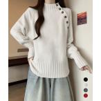 ニットトップス 体型カバー 長袖秋冬服