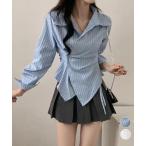長袖ラップブラウス カシュクール春服秋服