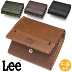 リー Lee 二つ折り 財布 小銭入れあり L字ファスナー クロスステッチデザイン リアルレザー 牛革 スリムウォレット 0520694