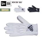 ニューエラ ゴルフ グローブ 片手用 左手用 NEW ERA GOLF グローブ フラッグロゴ GLOVE 全天候対応 合成皮革 ユニセックス メンズ レディース ホワイト ブラック