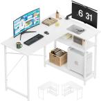 ショッピングpcデスク Holdm pcデスク l字デスク パソコンデスク 幅110cm 机 pcデスク 左右両替対応 コーナーデスク 棚板高さ5段可動 ワークデスク