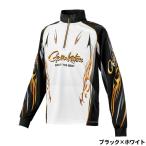  Gamakatsu одежда 2WAY принт Zip рубашка ( длинный рукав ) 3L черный × белый GM3814