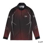  Daiwa одежда DE-7525 длинный рукав половина Zip рубашка M красный 