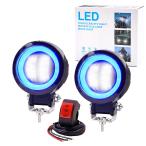 【並行輸入品】 Ourbest Led Halo Ring Spotlights with Switch, Round Offroad Driv