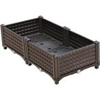 プランター 野菜用 植木鉢 長方形 大型 Planter 植栽ボックスパティオ花植物プランター 組立式 ガーデンボックス 屋内 屋外 植栽ボックスコンテナ 鉢植え入れ 花