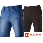 【送料無料】当日出荷 BURTLE バートル ストレッチ デニム ハーフパンツ ショートパンツ 春夏 S~XXL 497 作業着 作業服 2024年 新作