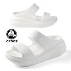 ショッピングクロックス レディース [37％OFF] クロックス crocs CRUSH SANDAL 207670-100 厚底 クラッシュ サンダル 2ベルト コンフォート ボリュームソール 白 レディース/メンズ