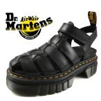 【保革用オイルプレゼント】ドクターマーチン Dr.Martens RICKI Fisherman 31549001 フィッシャーマン 厚底 プラットホーム サンダル 黒 レディース