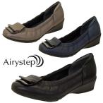 エアリーステップ Airy Step 7586 ストレッチアッパー ローヒール パンプス バレエシューズ 3E 本革 送料無料 レディース