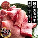 肉 和牛 牛肉 切り落とし 送料無料 焼肉 すき焼き 国産黒毛和牛A4A5等級 贅沢な霜降りメガ盛最上級切り落とし2ｋｇ