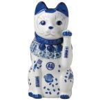 .. белый фарфор с синим рисунком кошка ( большой ) левый 