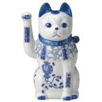 .. белый фарфор с синим рисунком кошка ( средний ) правый 
